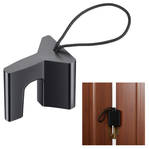 AceOrbit 1 Pcs Over the Hinge Door Stopper Plastic Door Holder, Black