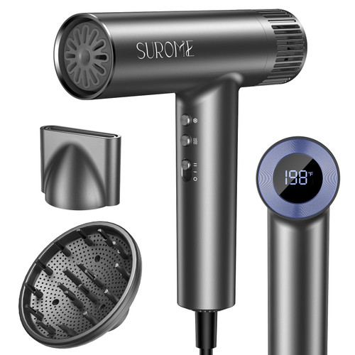 Blow Dryer,110000RPM High-Speed Brushless Motor, Fast-Drying Negative Ions Intelligent Constant Temperature Hair Care Dryers, Professional Hair Dryer with Attachments for Home&Salon (Grey) Blow Dryer,110000RPM High-Speed Brushless Motor, Fast-Drying Negative Ions Intelligent Constant Temperature Hair Care Dryers, Professional Hair Dryer with Attachments for Home&Salon (Grey)