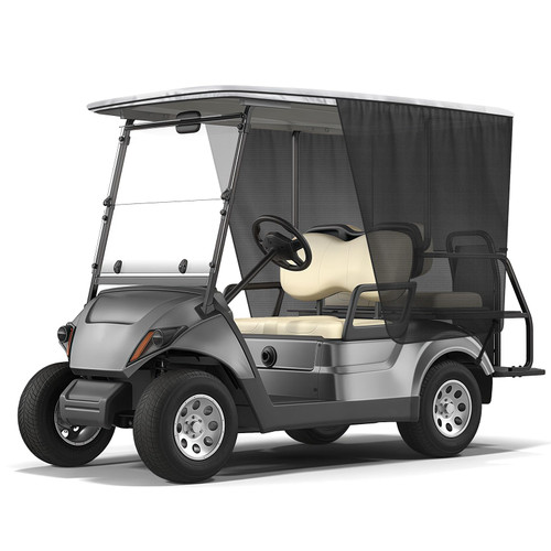 Federedevo 600D Golf Cart Sunshade for Yamaha G14 G16 G22 G29 Drive2 (2-Passenger), Mesh Sun Enclosure for UV Protection, Heat & Wind Blocker, Cool Mesh