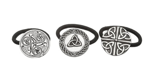 Mullingar Pewter Celtic Hair Bobbles Set of 3 Irish Pewter Hair Bands Ponytail Holder Accessory for Women, Silver Mullingar Pewter Celtic Hair Bobbles Set of 3 Irish Pewter Hair Bands Ponytail Holder Accessory for Women, Silver