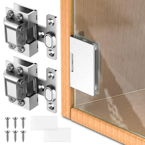 Mdkave Glass Door Hinges,Soft Close,304 Steel for 5-8mm Thick Glass Door