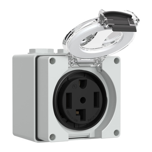 Muelnmey 30Amp Power Outlet Box,125/250Volt NEMA 14-30R Receptacle Outdoor dustproof and Weatherproof for Electric Vehicles, RV,Electric Dryers,No Grounding,etc.ETL Listed.