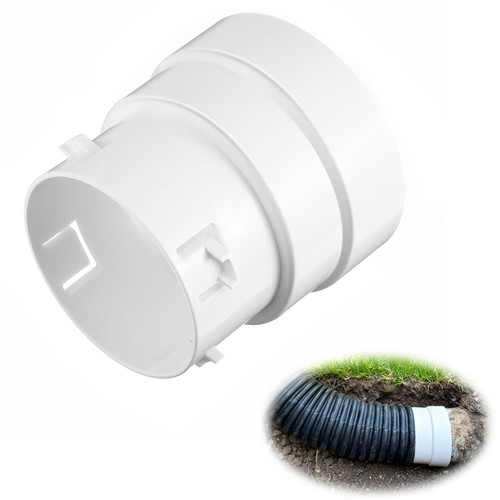 Saillong 1 Pack 4" PVC to Corrugated Pipe Adapter for SDR35/SCH40 PVC Pipe