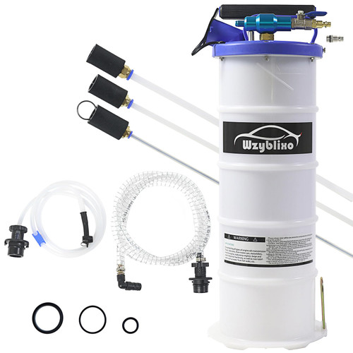 Wzyblixo Pneumatic/Manual Fluid Extractor, 1.72 Gallon (6.5L) Oil Extractor Pump with Extended Oil Suction Hose and A Brake Bleeding Hose for Automotive Fluids Vacuum Evacuation