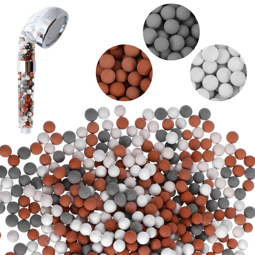 4 Packs Shower Envy Refills, Shower Head Beads 240g (Orange Gray White)