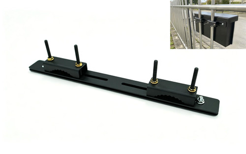 HzCHSyanna Mailbox Mounting Bracket, Mailbox Fence Mount Plate, Suitable for Mailbox Brackets on Iron railings and Garden Fences, Black, 1 Set