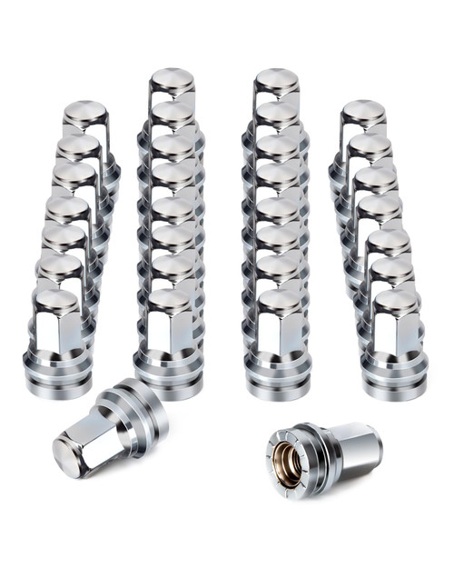 glorider 32Pcs Ford F250 F350 Lug Nuts Replacement - M14x1.5 21mm Hex Chrome One-Piece Design, Fits OEM(Stock) Wheel Nuts | OEM No. HCPZ-1012-A & HCPZ-1012-B