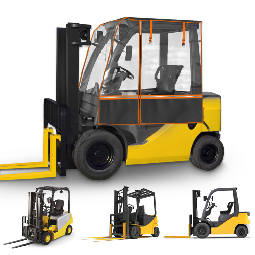 Forklift Cover All-Weather All-Season Use, Universal Type,EVA Transparent Material， Forklift Cover fits Most Standard forklifts，600D Oxford Cloth Waterproof, UV Protection, Dustproof