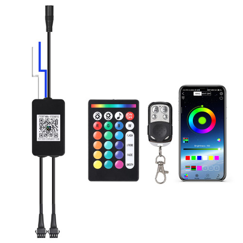 LD DARKEAGLE Replacement LED Controller for RGB LED Rock Lights with Brake Smart Energy-Saving Functions, 12V 4Pin Control Box with 5A Fuse for Underglow Lights Kit