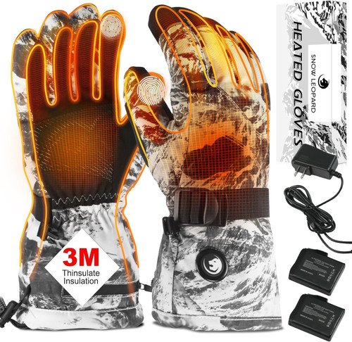 SNOW LEOPARD Heated Gloves for Men Women 7.4V Battery 23.6WH Rechargeable Heated Ski Gloves Touchscreen Waterproof Electric Heated Gloves for Outdoor Work Skiing Hiking Camping Raynaud SNOW LEOPARD Heated Gloves for Men Women 7.4V Battery 23.6WH Rechargeable Heated Ski Gloves Touchscreen Waterproof Electric Heated Gloves for Outdoor Work Skiing Hiking Camping Raynaud