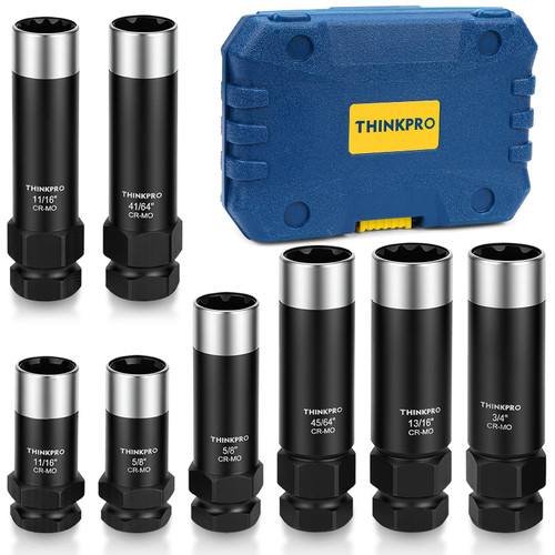 Thinkpro Spline Lug Nut Socket Set,5/6/7/12 Spline Wheel Lock Removal Kit
