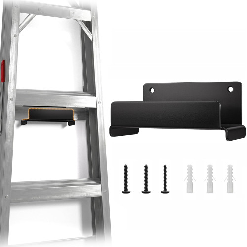 niffgaff Ladder Hooks for Garage Wall, 1 Pack Heavy Duty Wall Mount Storage Hanger for Ladders, Chairs & Patio Furniture, Fits Step & Extension Ladders, Garage Organization