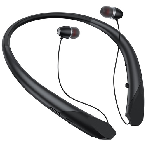 APPINESSEY 2026 Upgraded Bluetooth Headset - Wireless Neckband Bluetooth Headphones with Retractable Earbuds, Extended Battery Life, and Intuitive Controls for Sports, Office, and Travel (Black)