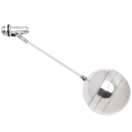 DERPIPE Stainless Steel Float Ball Valves - 1" NPT Male Thread Flow Control Float Sensor Valve Automatic Water Level Control Float For Tank Pond Water Tower