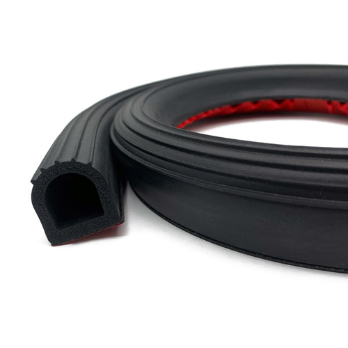 Aroilder EPDM Rubber Seal Strip, Self-Adhesive D Shape Rubber Weather Stripping for RV, Boat, Auto, Truck, Marine, Garage Doors/Window and More, W:1"; H:1.1",10Ft