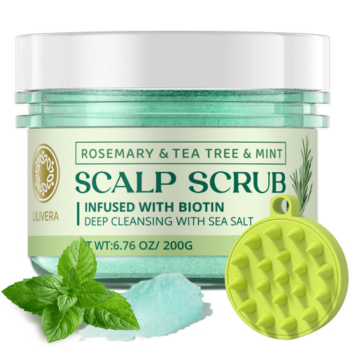Lilivera Rosemary Scalp Exfoliator, green1 Lilivera Rosemary Scalp Exfoliator, green1