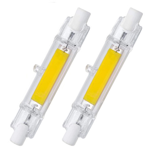78 mm/3.1 in R7S LED Bulb (2 Pack) 120V 10W White 6000K T3 J Type Halogen Bulb Replacement 100W Halogen Bulb Equivalent Double Ended