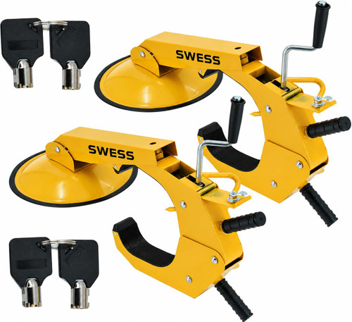 2 Pack Trailer Wheel Lock Clamp Boot Adjustable for RV Boat Trailer Truck