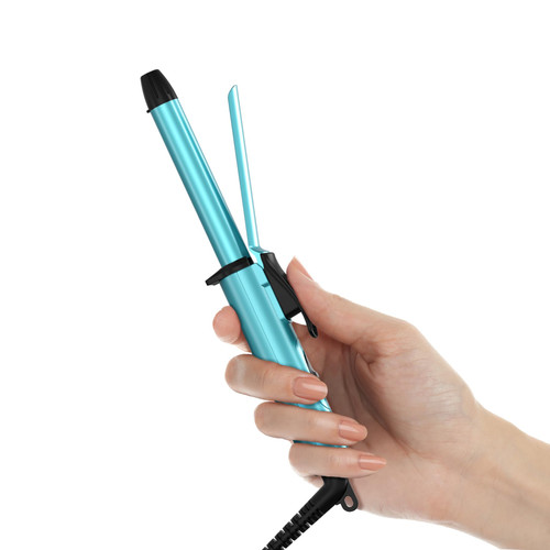 FARERY Travel Size Mini Curling Iron, 1/2 Inch, 100-240V Dual Voltage, Blue