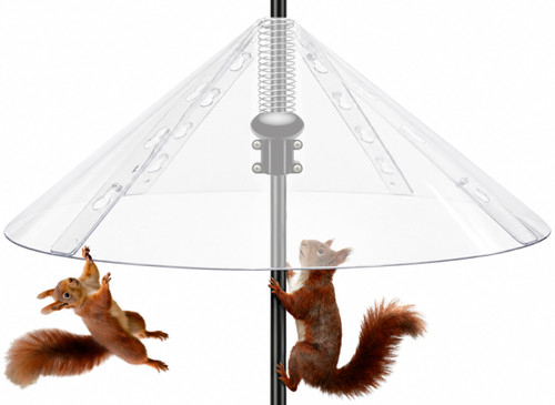 andergi Squirrel Baffle,Squirrel Baffle for Bird Feeder Pole,19-Inch Squirrel-Proofs for Outdoor Shepherd's Hooks,Outside Pole Mount Squirrels Guard(Clear) 1 Pack.