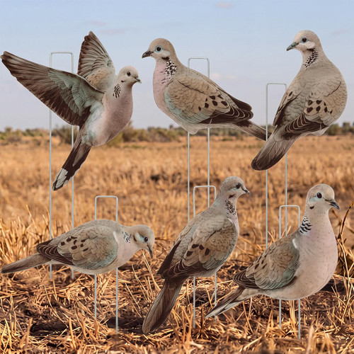 Thenshop 6 Sets Dove Hunting Decoys Realistic with Metal Stand Decor