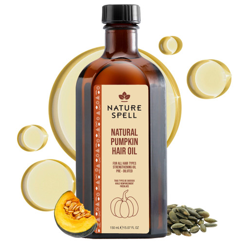 Nature Spell Pumpkin Seed Oil for Hair, Multipurpose Use, 5.07 Fl Oz