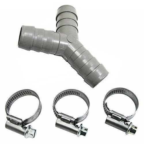 First4Spares Universal Dishwasher Pipe Tube Y Piece Drain Hose Connector And Clips Kit 19Mm
