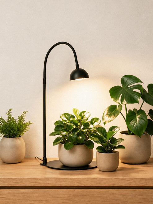 Bamworld Grow Lights for Indoor Plants with Full Spectrum LED Grow Lamp with 3/6/12 Timer Switch Height Adjustable Plant Growing Lamps for Indoor Growing Black