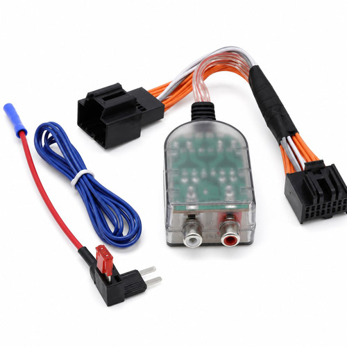 Car Subwoofer Amplifier Converter for 2007-2013 Chevy Silverado, GMC Sierra/Yukon/Canyon, Plug-and-Play High to Low RCA Adapter, No Cutting Car Audio Wire Harness
