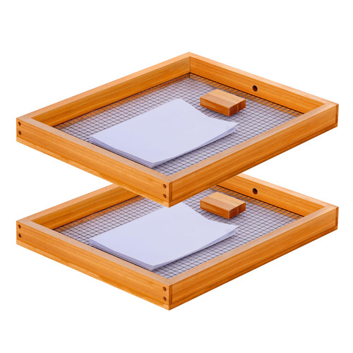 10-Frame Beehive Candy Board, Pre-Assembled Winter Candy Feeder Dipped in Beeswax, Bee Hive Top Feeder Designed for Bee Overwintering (2-Pack)