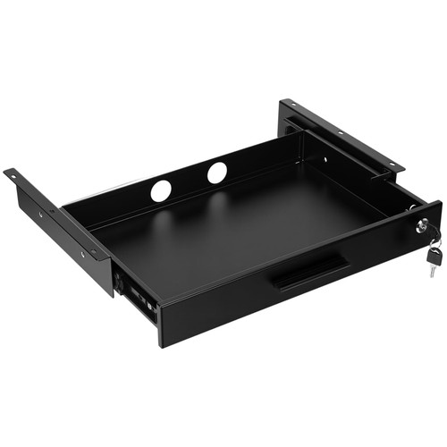 Menkxi 18'' x 12'' Under Desk Drawer Slide Out Storage Organizer, Black