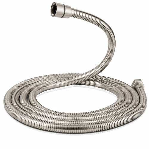 10Ft 118 Inch Extra Long Shower Hose, SUS304 Stainless Steel Anti-Kink Handheld Shower Head Hose with 360° Swivel Connector, G1/2 Universal Brass Nuts Replacement Shower Hose, Brushed Nickel