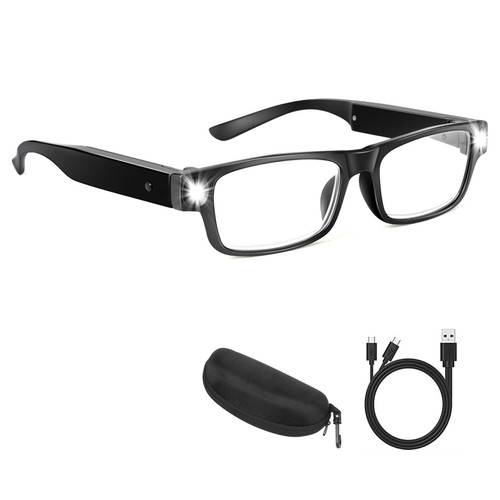 200% Magnifying Glasses with Light, USB Rechargeable LED Reading Glasses