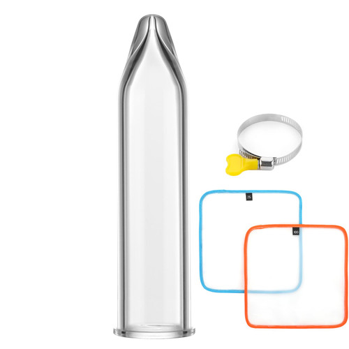 Glass extraction tube, 50mm (2-inch) diameter glass filter tube, 8 inches in length (including filter screen and clip)