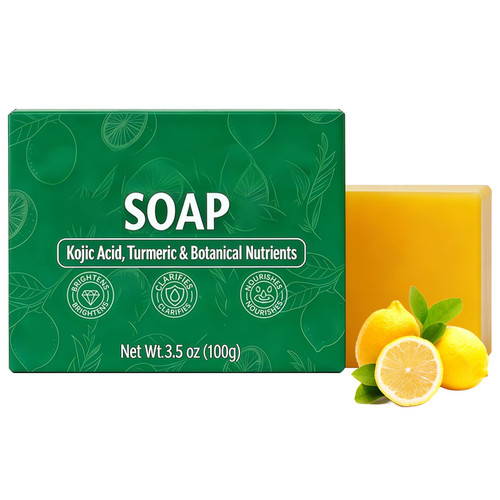 Finturo 2pc Soul Superfood Soap Bar - Upgraded Turmeric Lemon SoapCleanses & Nourishes Face & Body, Suitable for Dry & Oily Skin, Soul Superfood Soap