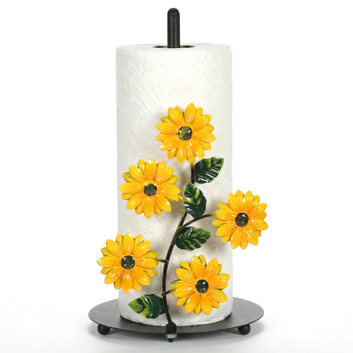 HANLANXUE Sunflower Paper Towel Holder, Farmhouse Kitchen Decor and Accessories Rustic Countertop Utensil Holder Unique Sunflower Napkin Holder Gift