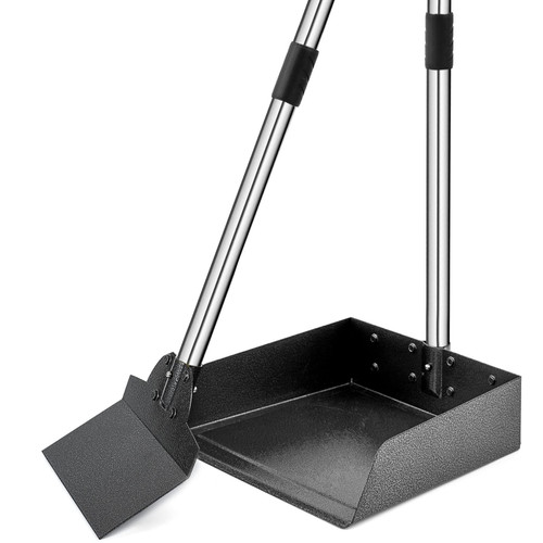 Pooper Scooper for Large Dogs, Adjustable Long Handle Metal Tray and Spade Poop Scooper for Dogs with Bin for Pet Waste Removal, No Bending Clean Up Pooper Scooper for Medium and Large Dogs Pooper Scooper for Large Dogs, Adjustable Long Handle Metal Tray and Spade Poop Scooper for Dogs with Bin for Pet Waste Removal, No Bending Clean Up Pooper Scooper for Medium and Large Dogs