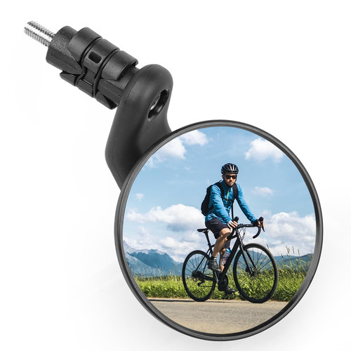 JJZOUEN Road Bike Mirror, Drop Handlebar End Mirror, Road Bike Bar Plug Mirror, Convex HD Glass, Safe Bike Rearview Mirror, Fit 22.2mm Bar Ends