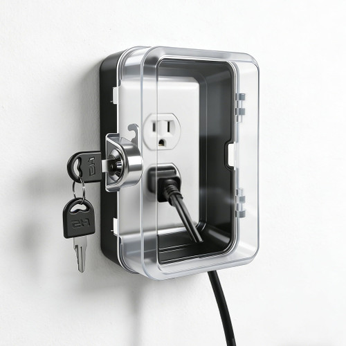 PILISPARK Outlet Cover, Baby Proofing, Shatterproof Safety Lock Box, Anti-Pry Wall Socket Protector, for Home Indoor Electrical Outlets & Switches, 6.69in*4.41in*2.95in (1 PC)