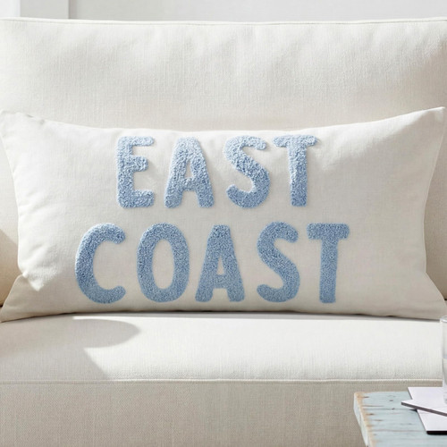 Peryiter Blue Coastal Pillow Cover East Coast Lumbar Pillow Cover