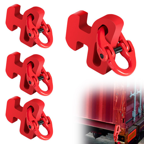 4Pcs Container Chain Bridle Hooks with 4Pcs Alloy Steel Hammerlock