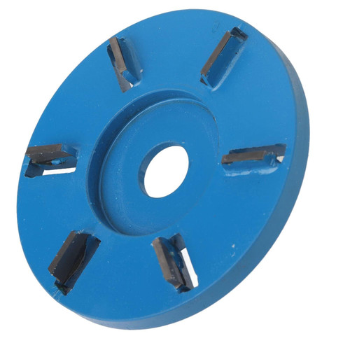 Stump Remover Angle Grinder Wood Carving Disc 6 Teeth Chainsaw Mill Cutter Woodworking Grinding Shaping Tools Wood Turbo Chain Saw Blade Grinder Disc (Flat Blade)