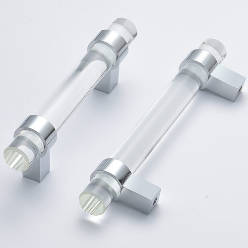5 Pack Glass Drawer Pulls Crystal, Cabinet Handles, Kitchen Cabinet Pulls