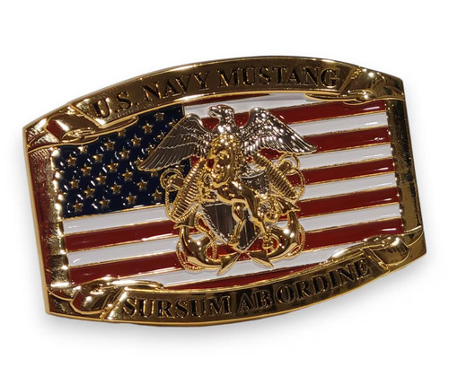 Generic Navy Mustang Officer Custom Belt Buckle - US Military - 3D Horse Crest (Shiny Gold Color), Adult Generic Navy Mustang Officer Custom Belt Buckle - US Military - 3D Horse Crest (Shiny Gold Color), Adult