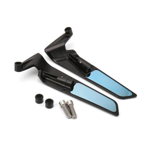 Motorcycle Rearview Wing Mirrors Compatible with Yamaha MT 09/MT-09 SP/MT-10/MT-07 Motorcycle Blue Anti-glare Handlebar Mount Side Mirrors Rotating Rear View Mirrors Fits for 790 Duke/890 Duke R