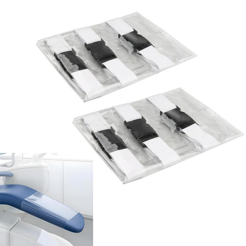 2Pcs Dental Chair Foot Seat Cover Transparent Waterproof 18.8"W x 17.1"L
