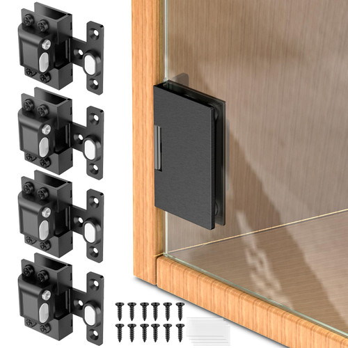 Mdkave Glass Door Hinges,Soft Close,304 Steel for 5-8mm Thick Glass Door