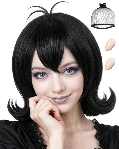 JoneTing Short Black Flip Wig Short Straight Black Bob Wig for Women