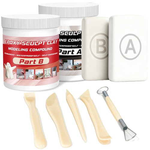 1 lb White Epoxy Putty Sculpt Clay, 2 Part Self Hardening Epoxy Clay
