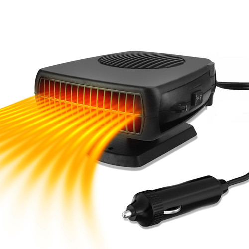 Car Heater,12V 200W Portable Windshield Defroster Demister with Heating/Cooling Fan and Plug in Cigarette Lighter Fast Heating Defrost Defogger with Ergonomic Handheld Design for All Kinds of Cars